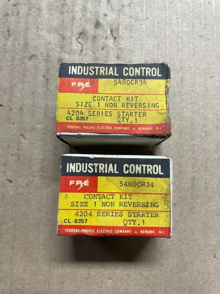 (Lot of 2) Industrial Control Size 1 Non-Rever Contact Kit 5480CR34