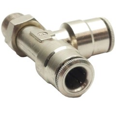 Lot of 9 Camozzi 6440 04-02 Swivel Tee, ø1/4in x ø1/4in Tube OD, 1/8in Male NPTF