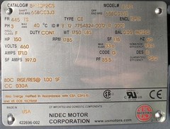 U.S. 150 HP 1800 RPM TEFC 460 VOLTS 445TS FRAME IEEE841 3 PHASE MOTOR 8P150P2CS