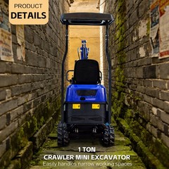 Free Shipping 13.5HP Mini Excavator 1 TON B&S EPA Engine Hydraulic Thumb Digger