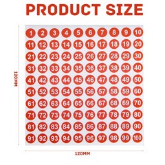16 Sheets Small Round Number Stickers Self Adhesive Labels for Office, Home,…