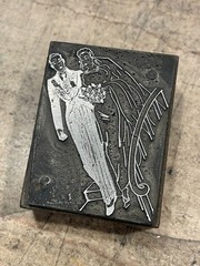 Printing Letterpress Printers Block Bride And Groom / Wedding Dress (1602)