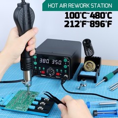YIHUA 902D-IV T12 Soldering & Hot Air Rework Station Kit Digital Adjustable Temp