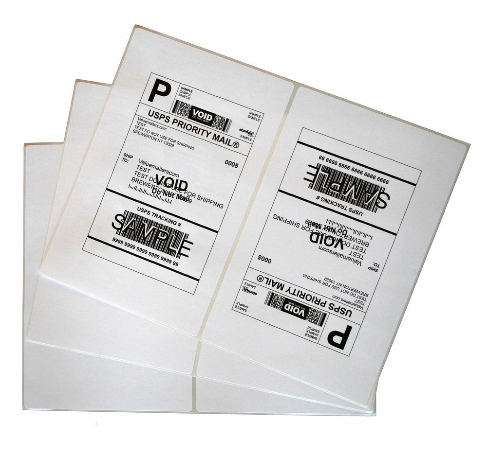 500 Half Sheet Shipping Labels Page 8.5×5.5 Self Adhesive Round 2 Per Sheet US