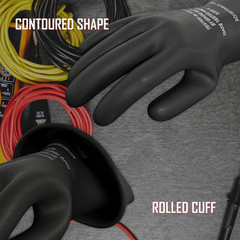 Rubber Insulating Electrical Safety Gloves, Class 0 ASTM Compliant