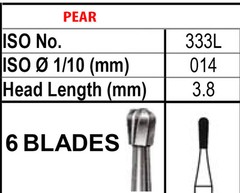 Beavers FG333L Carbide Burs FG 333L Bur #333L Friction Grip Made Canada 100-10pk