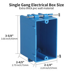 10-Pack Single Gang Electrical Box, New Work Box 1 Gang, Blue New Work Electrica