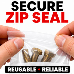 12×12 2 Mil Clear Reclosable Zip Poly Bags White Block 100 200 1000 2000