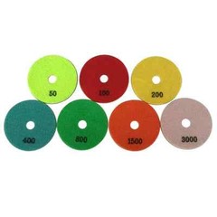 4″ Dry Stone Polishing Set (7pc) #50 100 200 400 800 1500 3000 w Rubber Backer