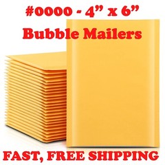 #0000 4×6 KRAFT BUBBLE MAILERS SELF SEAL SHIPPING BAGS ENVELOPES PADDED 4×5