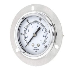 Dry Pressure Gauge 104D254E Front Flanged Panel Mount 0/100 PSI 2.5 Inch Dial