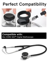 Protection Kit for Eko Core 500 Digital Stethoscope, 3 Tempered Glass black