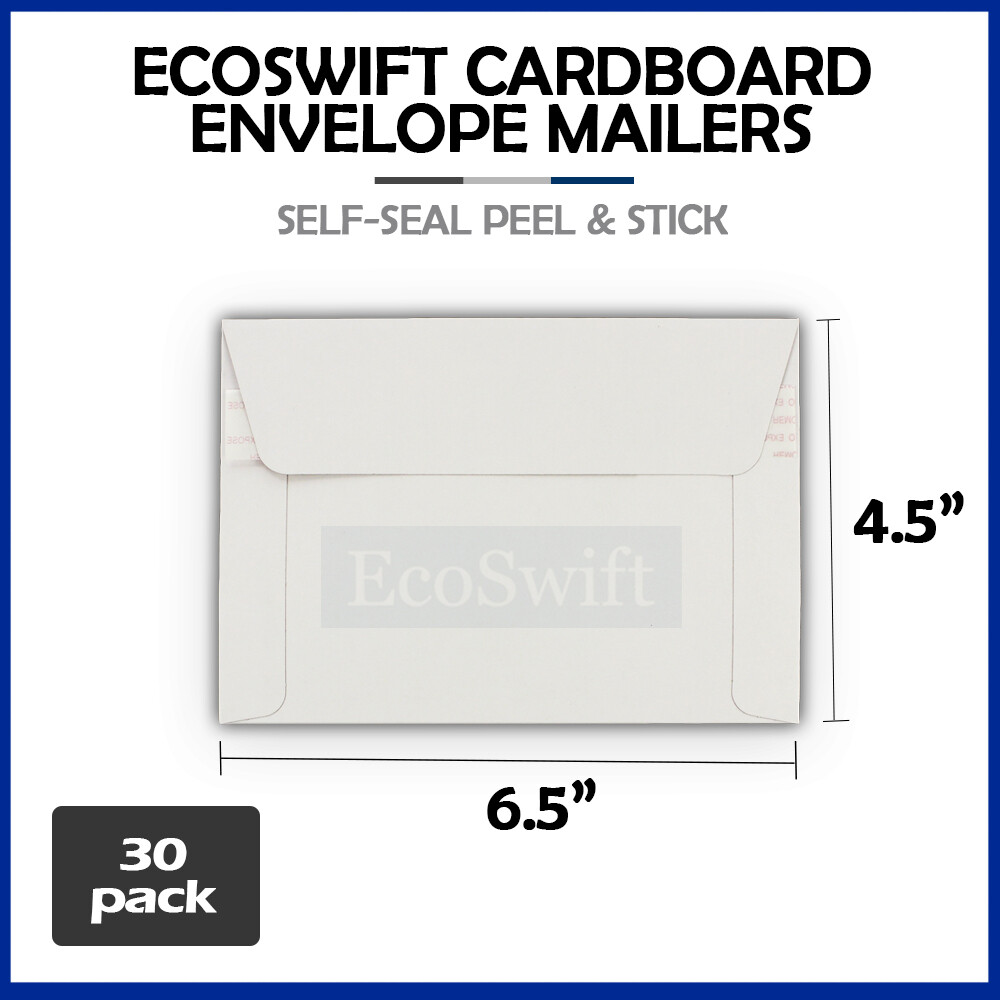 30 – 6.5 x 4.5 ECOSWIFT RIGID PHOTO SHIPPING FLATS CARDBOARD ENVELOPE MAILERS