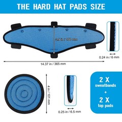 Hard Hat Top Pads and Sweatbands for Safety Helmet, Washable Hard Hat Cooling…