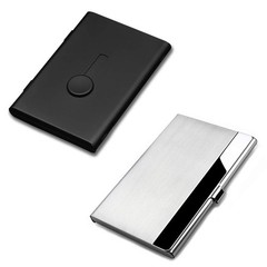 SENHAI 2 Pcs Business Card Holders, Professional Thumb-Drive Medium, black