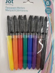 8-pack Jot Writing Permanent Markers Bullet Tip Assorted Colors
