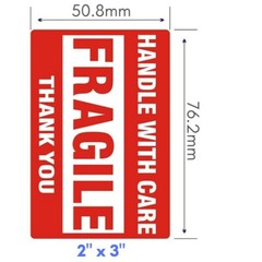 5000 Fragile Stickers 2×3 Handle with Care Thank You 500 / Roll Warning Labels