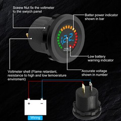 DC 12V Waterproof CAR Battery Meter Voltmeter LED Digital Display Voltage Gauge