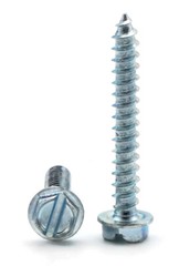 #10 Sheet Metal Screws – Zinc Plated Steel Slotted Hex Washer Head – Select Size