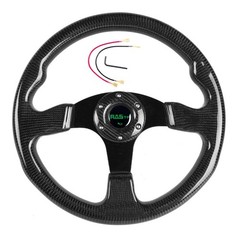 RASTP Carbon Fiber Racing Steering Wheel, 13.8”/350mm 6 Bolts Steering Whe