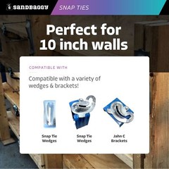 Sandbaggy 10″ x 4 ¾” Standard Snap Ties For Concrete Forms (Short End)