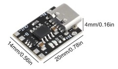 Smallest USB Type C Lithium Battery Charging Module & Protection 3.7V 4.2V