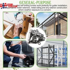 230PCS #8 Self Tapping Screws,410 Stainless Steel Self Tapping Screws for Metal,