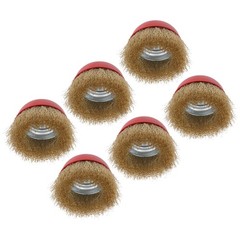 6 Pack Wire Cup Brush 4 Inch Coarse Crimped Cup Brush with 5/8 Inch Arbor