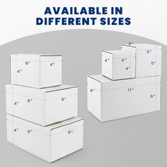 Golden State Art 8x6x4 Inches White Shipping Boxes 28 Pack, Corrugated Cardboard