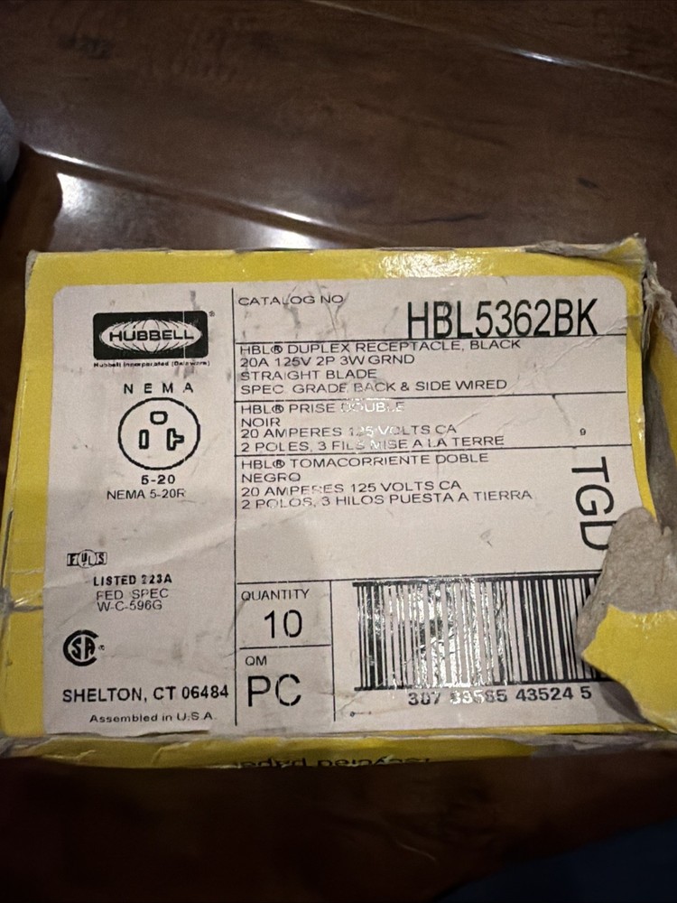 HUBBELL INC HBL5362BK CONNECTOR 10 Pack