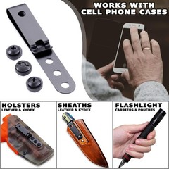 HolsterSmith Universal Metal Belt Clip for Holster Making – (Model 5) – (3-Ho