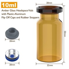 10ml Amber Glass Vials-2-1/2 Dram Amber Glass Headspace Vials 100 Pack