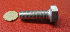 18-8 A2 Stainless Steel Bolt, FT, Metric, M12 x 1.75 x 40 mm Length, 10 Pcs