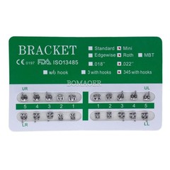 50 Packs Dental Monoblock Metal Bracket Brace Mini MBT 022 345 Hooks 20Pcs/kit