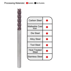6mm Dia 6mm Shank 100mm HRC55 Carbide AlTiN Coated 4 Flute Square End Mill