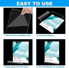 Sturdy T-Shaped Acrylic Sign Holders 8.5 x 11 – Perfect for Weddings & Business