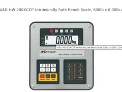 A&D HW-200KCEP Intrinsically Safe Bench Scale, 500lb x 0.05lb / 220kg x 0.02kg