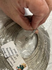 Flat Tinned Copper Metal Braided Sleeving Wire, 1/4 ” Diameter 50′