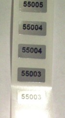 200 to 1000 Tiny Silver Matched Number Adhesive Label Sticker Seals
