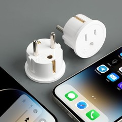 European Travel Plug Adapter Type E F for Europe Wall Outlet set 6 Pack