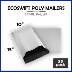 35 10×13 EcoSwift Poly Mailers Plastic Envelopes Shipping Mailing Bags 1.7MIL