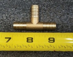 (2 PCS) 10mm 3/8″ HOSE BARB T Brass 3 WAY Fitting Gas Fuel Water Air TEE