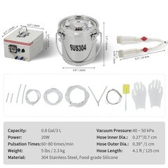 Portable 2-in-1 Electric Milking Machine for Cows &Goats W/3L Bucket 12V 5200mAH
