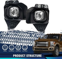 Front Bumper Fog Light,Compatible with 2011-2016 Ford F250 Super Duty Fog Lamps