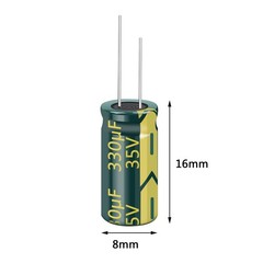 20pcs 35V 330UF Capacitor 8x16mm(0.31×0.62in) High Frequency Aluminum Electro…