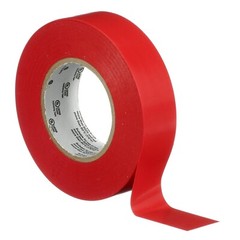 3M Temflex Multi-Purpose Vinyl Electrical Tape 165 3/4in x 60ft Red 10 Rolls