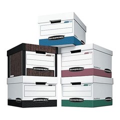 Heavy-Duty File Storage Boxes FastFold Lift-Off Lid 12 Pack Portable Efficient