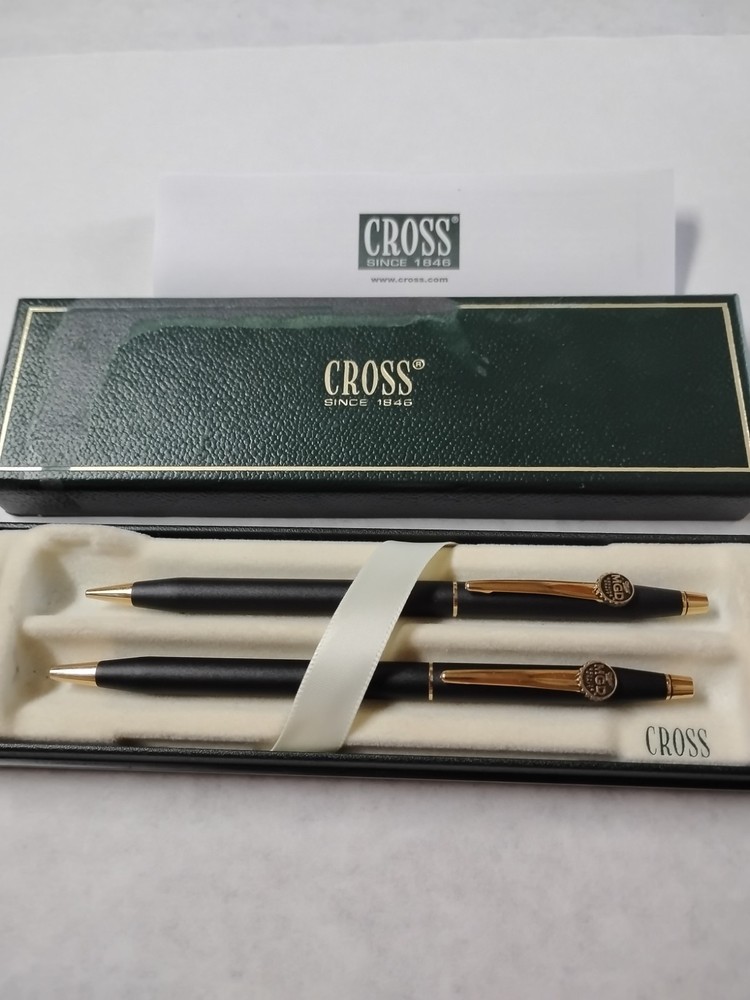 Cross Black Matte Pen & Pencil Set-Miller Genuine Draft Emblem Tested