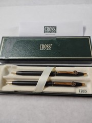 Cross Black Matte Pen & Pencil Set-Miller Genuine Draft Emblem Tested