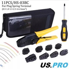 Electrical Insulated Terminals Crimping Tool Kit Ratchet Wire Crimper w/ 8 Dies